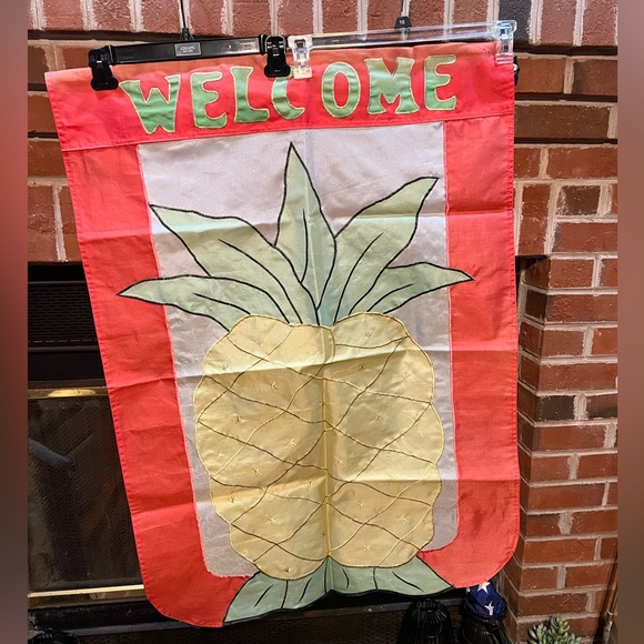 Vintage 90s Welcome W/ Pineapple Flag - Picture 10 of 14